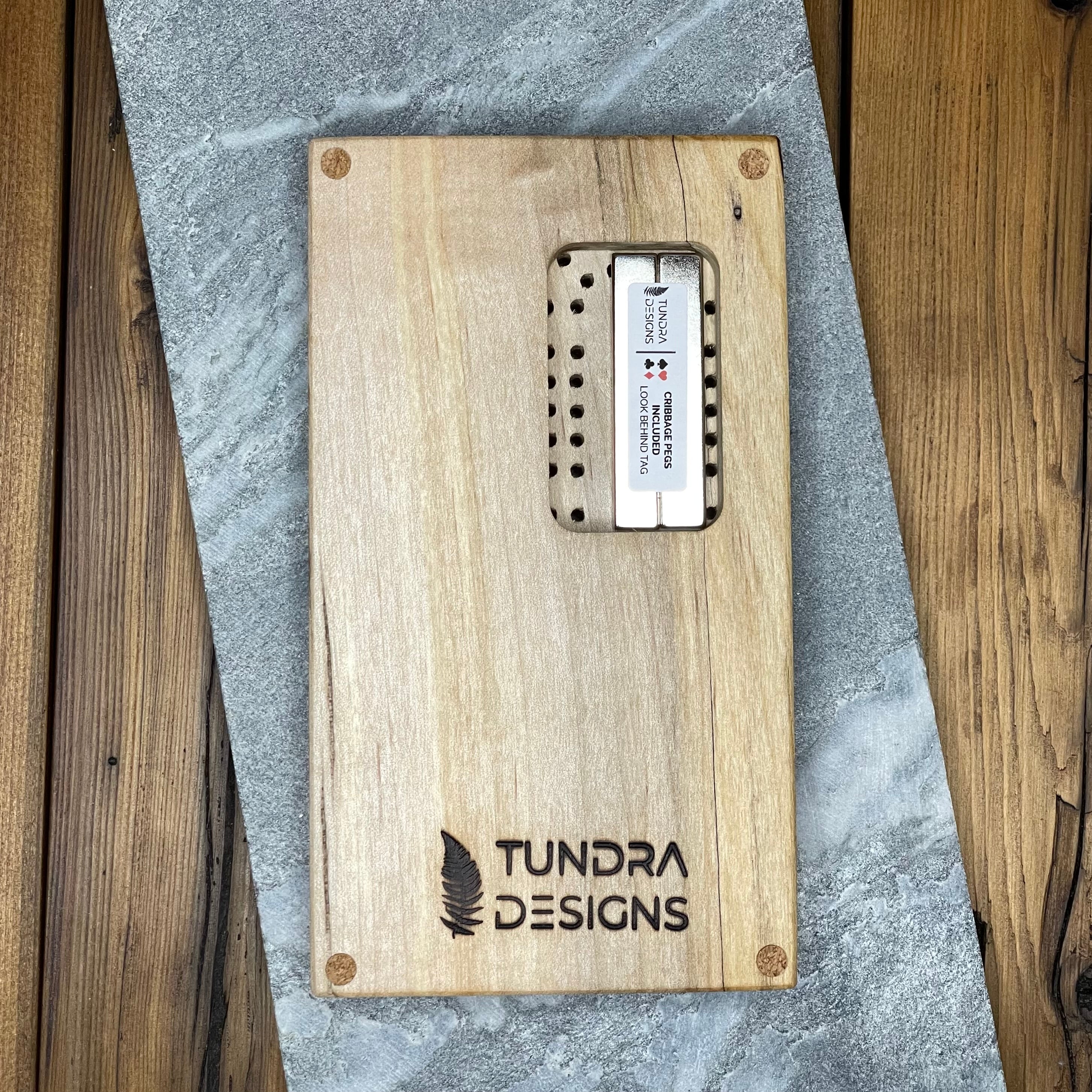 Spalted Maple Mini Cribbage Board