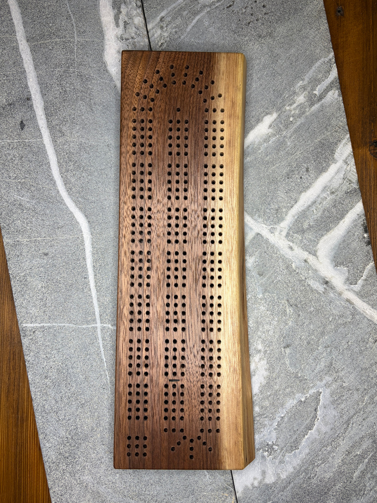 Live Edge Black Walnut Cribbage Board