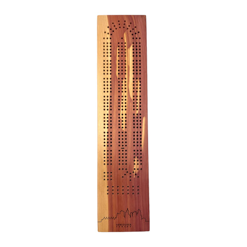 Aromatic Cedar Cribbage Board (Vancouver City Skyline)