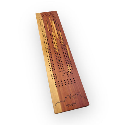 Aromatic Cedar Cribbage Board (Vancouver City Skyline)