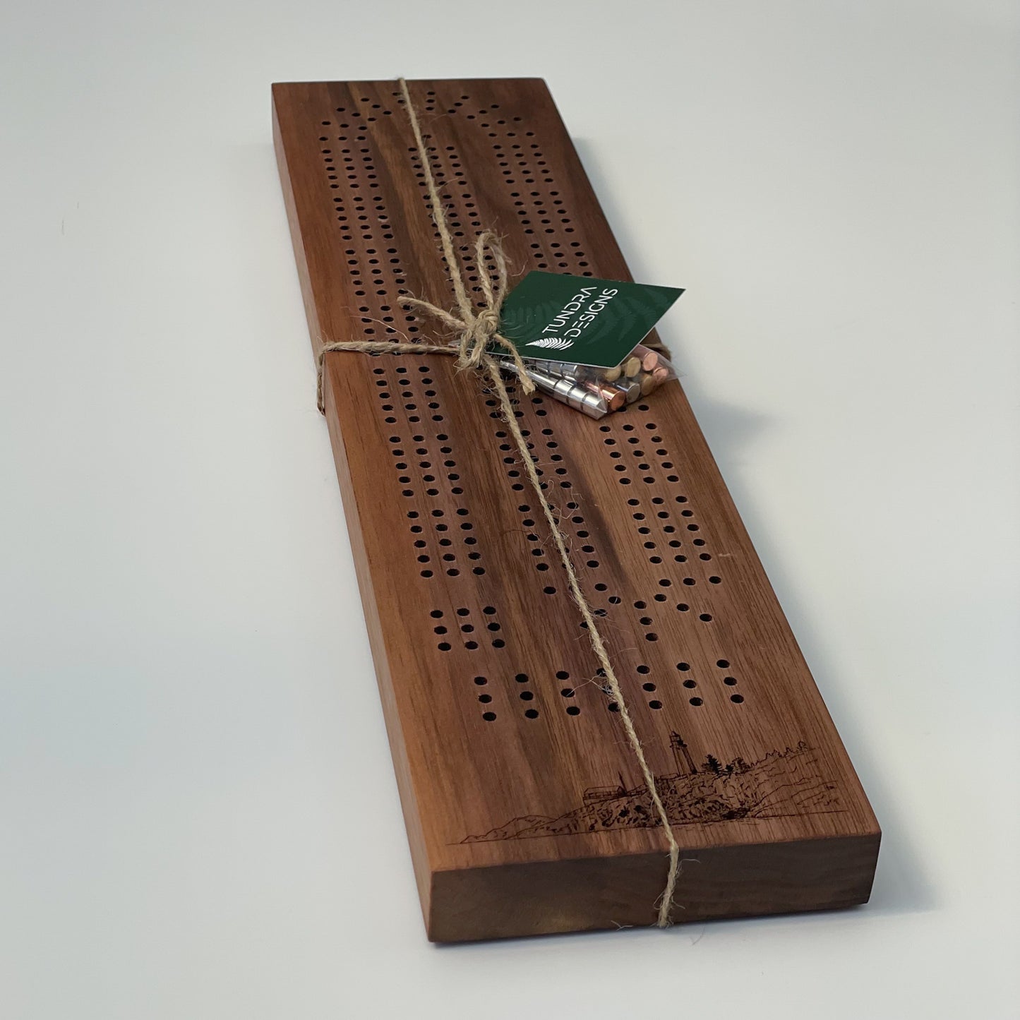 Walnut Cribbage Board (Lighthouse Park)