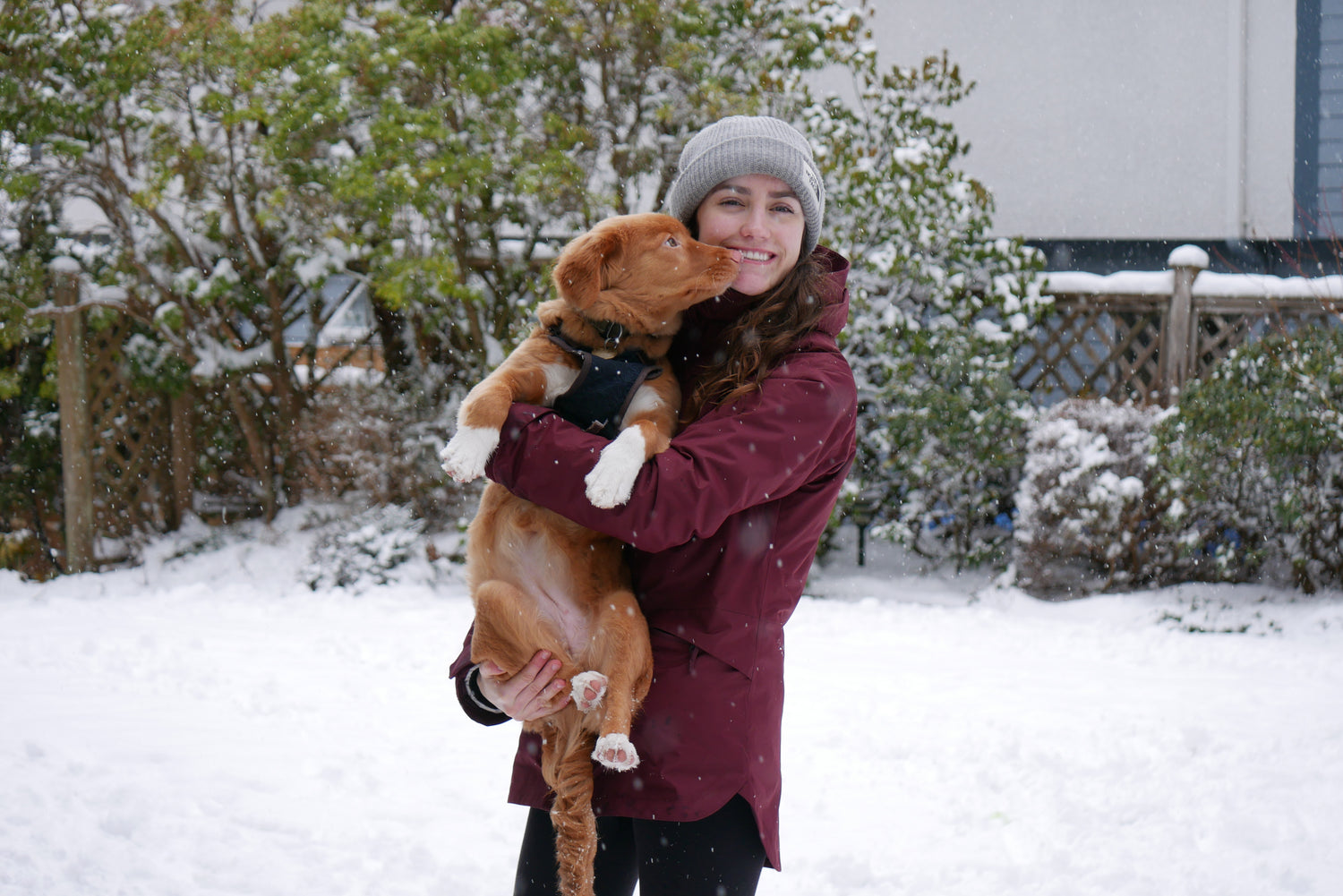 Tundra Designs owner and name inspiration, Colleen Grehan and her duck toller Tundra