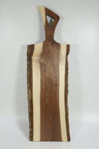 Live Edge Dark Walnut Charcuterie Board with Aviator Handle