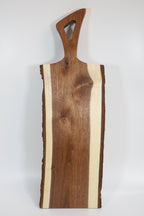 Live Edge Dark Walnut Charcuterie Board with Aviator Handle